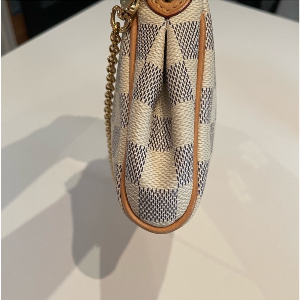 Louis Vuitton Eva Damier Azur Chain Clutch 2 Way Purse Crossbody Pouchette - Picture 7 of 16